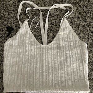 White Textured Women's Top